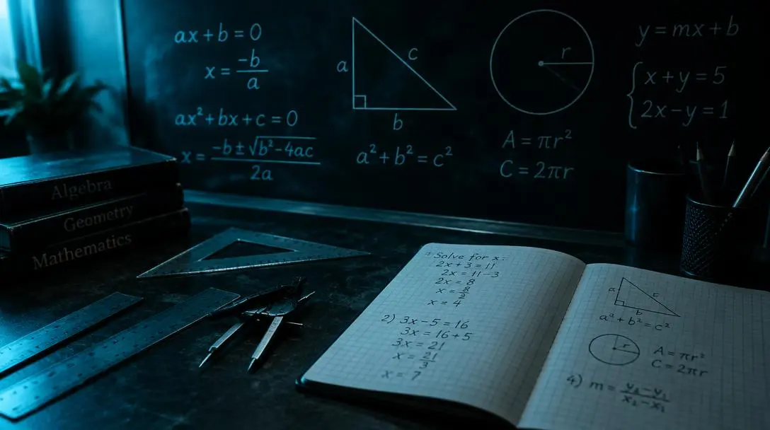 Illustration for the study skills guide "Weak at Maths? A Rebuild Plan From Class 9 Basics" — Jenedu study and career resources for students in Pakistan